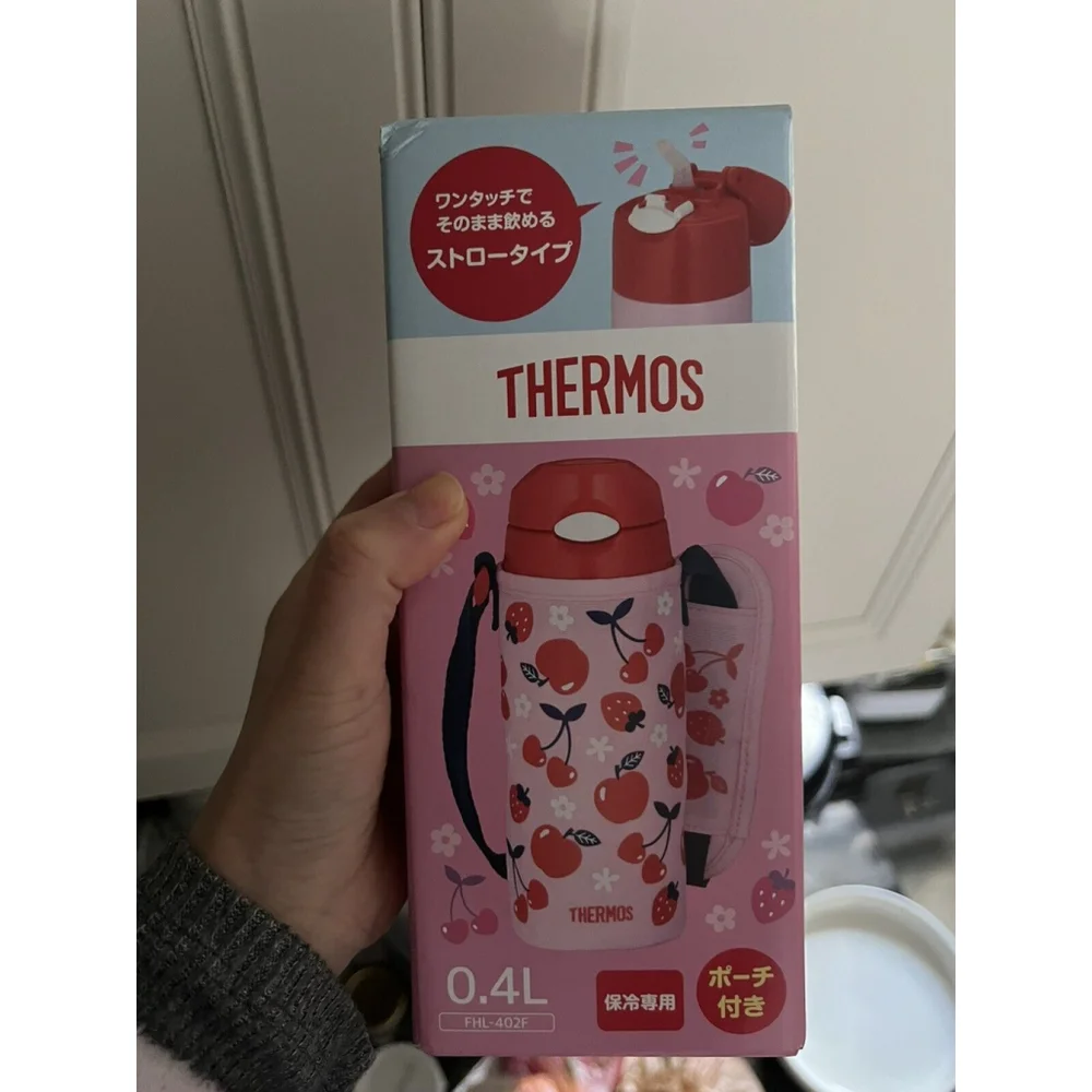Thermos FHL-402F PK-R Vacuum Insulated Straw Bottle 13.5 fl oz (400 ml) Pink